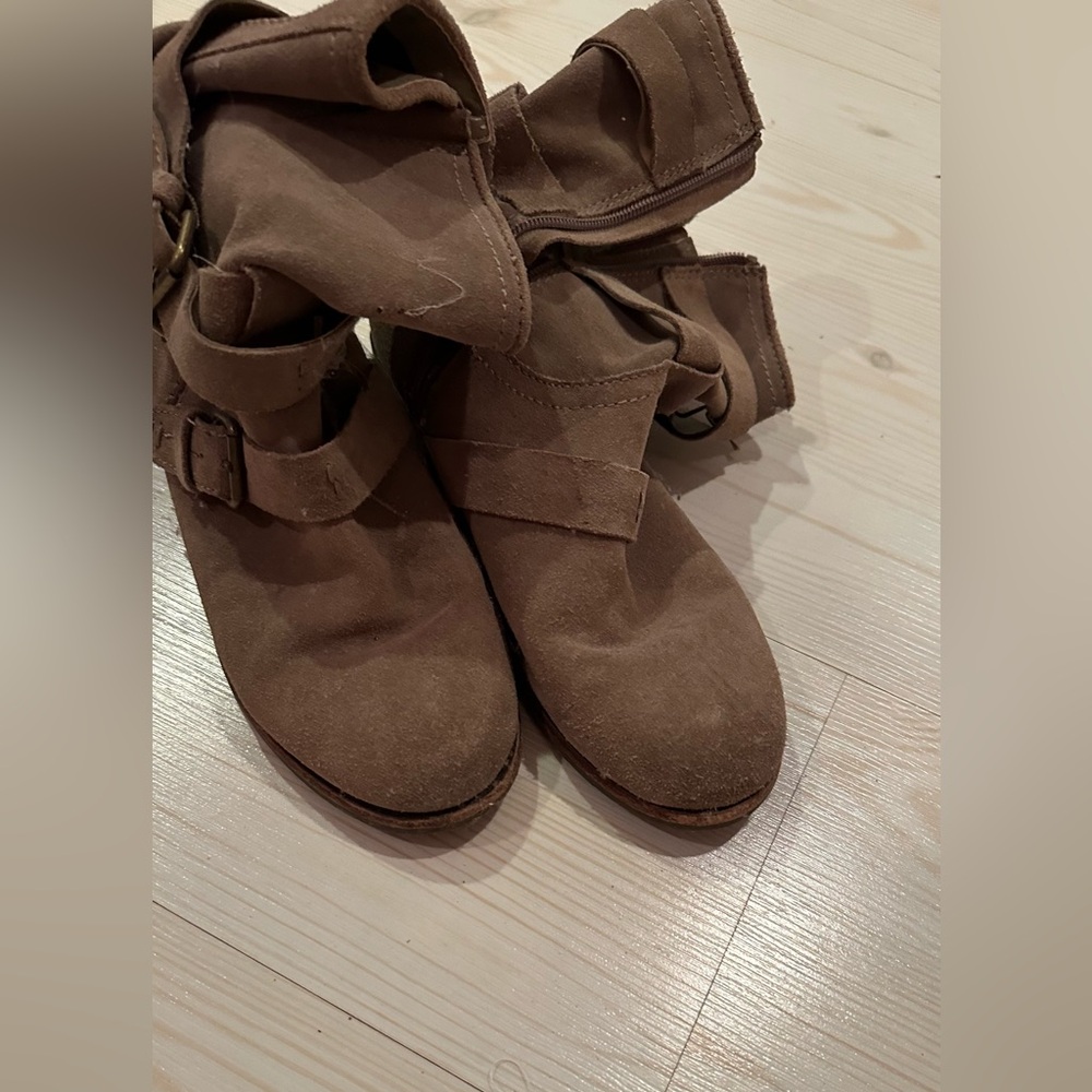 Dolce Vita Italian Tan Leather Ankle Flat Boots